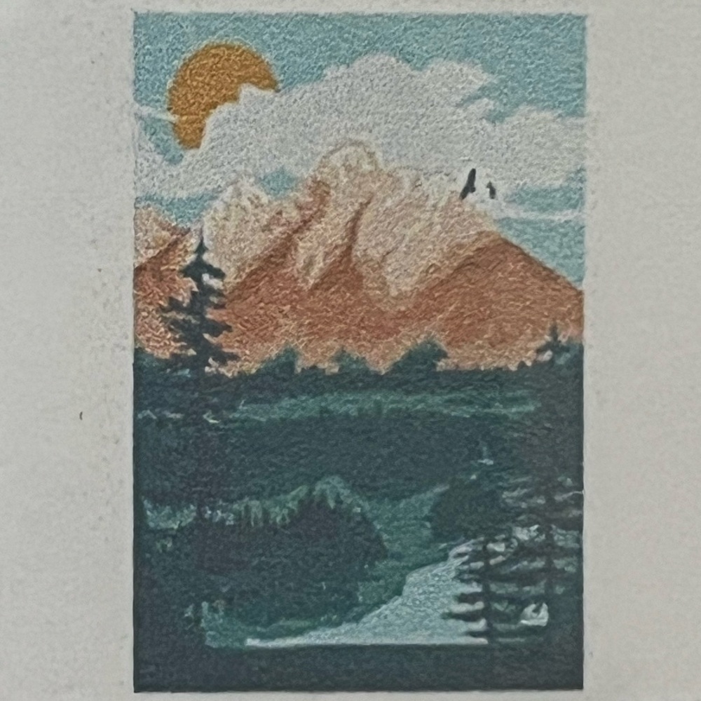 Paint by Numbers Kit – Peacful Mountain Lake and Evergreens (Single Canvas)